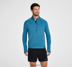 1/2 zip Hoka erkekler 0ZZR8B638 Mavi Çelik