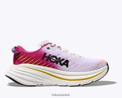 bondi x Hoka kadınlar 0ZZR8B55 blanc de blanc/pembe civanperçemi